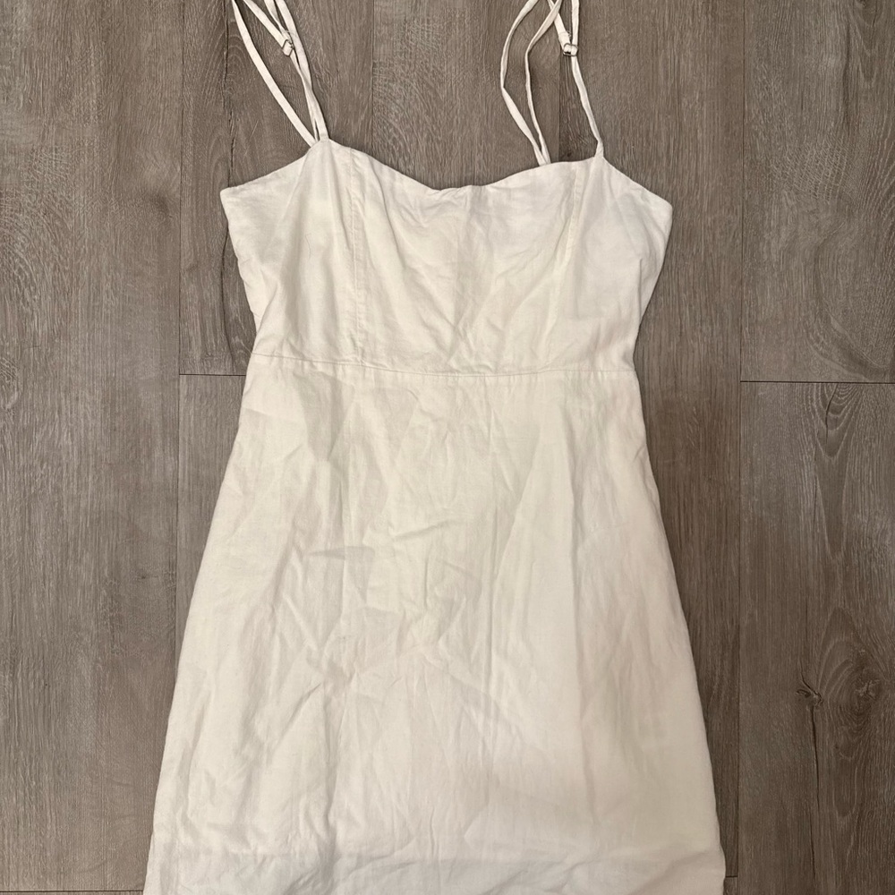 Brandy Melville White Linen/Soft Cotton Slip Dress